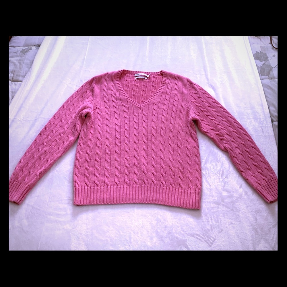 Tommy Hilfiger Pink V-neck Sweater